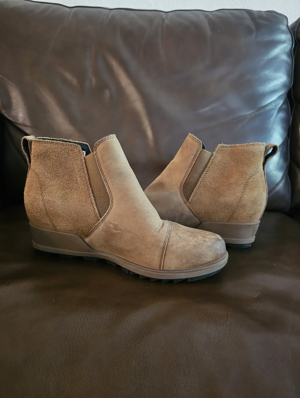Sorel Tan Ankle Boots for Women Suze 8.5